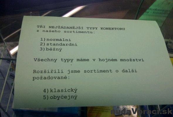 Nápis v elektropredajni