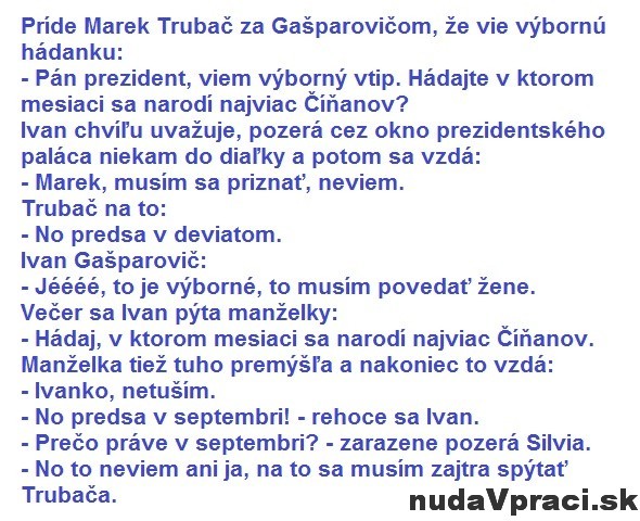 Marek Trubač a vtip pre Gašparoviča