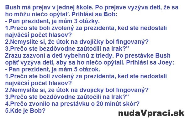 Bush má prejav v jednej škole