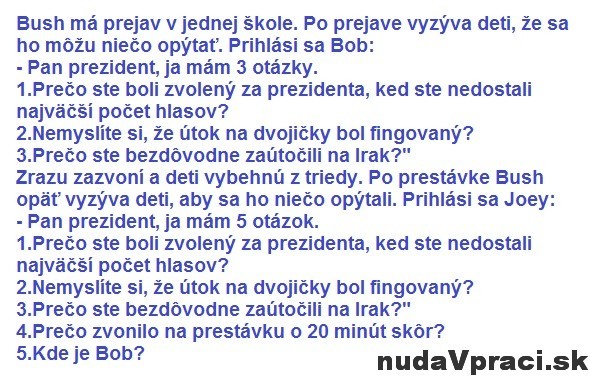 Bush má prejav v jednej škole