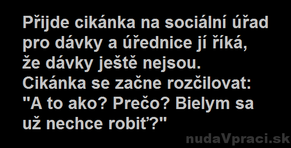 Cigánka a dávky na sociálnom úrade