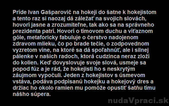 Ivan Gašparovič želá hokejistom úspechy