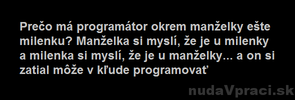 Prečo má programátor ešte aj milenku