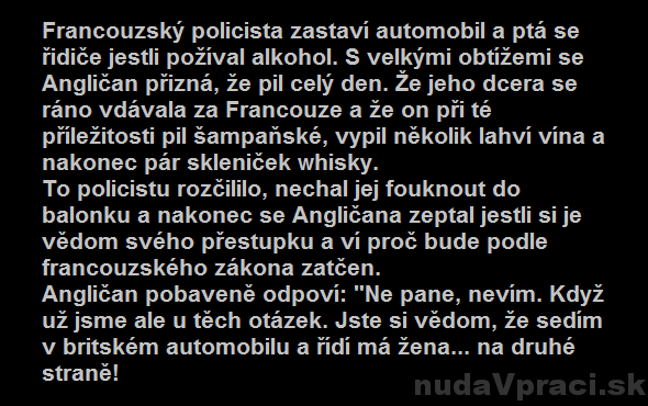 Keď francúzsky policajt zastaví auto