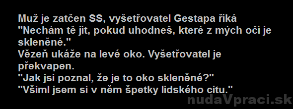 Vyšetrovateľ Gestapa a sklenené oko