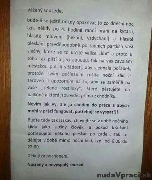 Odkaz od nahnevaného suseda