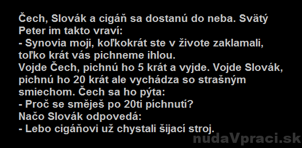 Čech, Slovák a cigáň v nebi