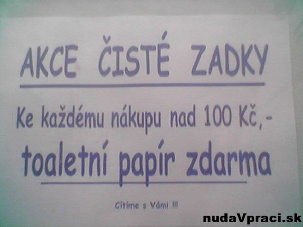 Akcia čisté zadky