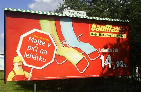 Baumax - maj v piči na lehátku :D