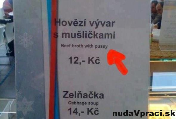 Dnešná ponuka polievok