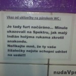 Odkaz od upratovačky na pánskom WC